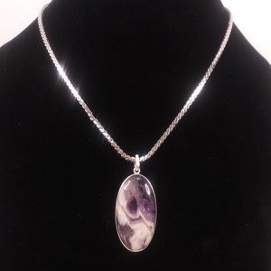 Amethyst & Sterling Silver Pendant Necklace